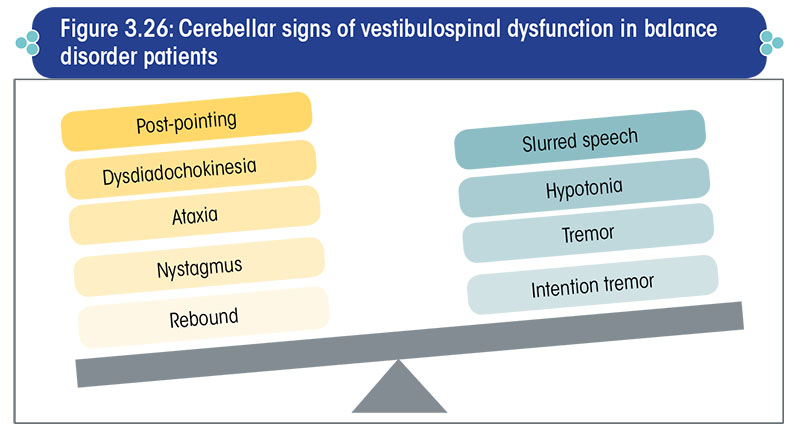 Cerebellar signs of vestibulospinal dysfunction in balance disorder patients