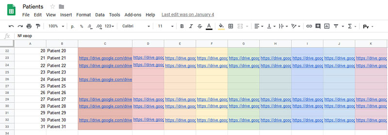 Example of google table